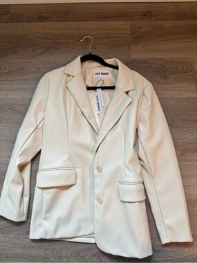 Steve Madden Cream Leather Blazer Jacket